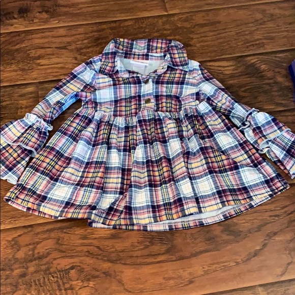 Little Lass Other - 2T ultra soft little Lass dress. Navy/punk plaid